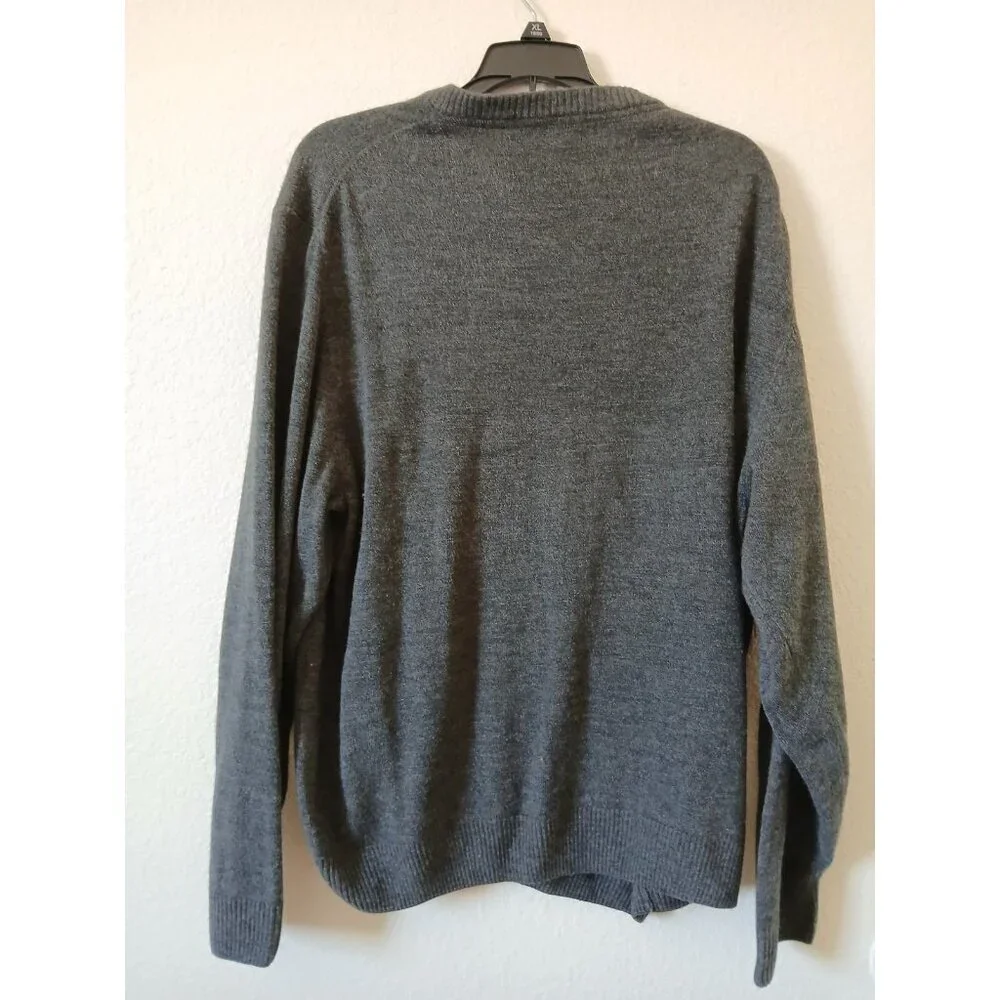 U.S. Polo Assn. Gray V-Neck Pullover Sweater Size XXL Mens Soft Classic